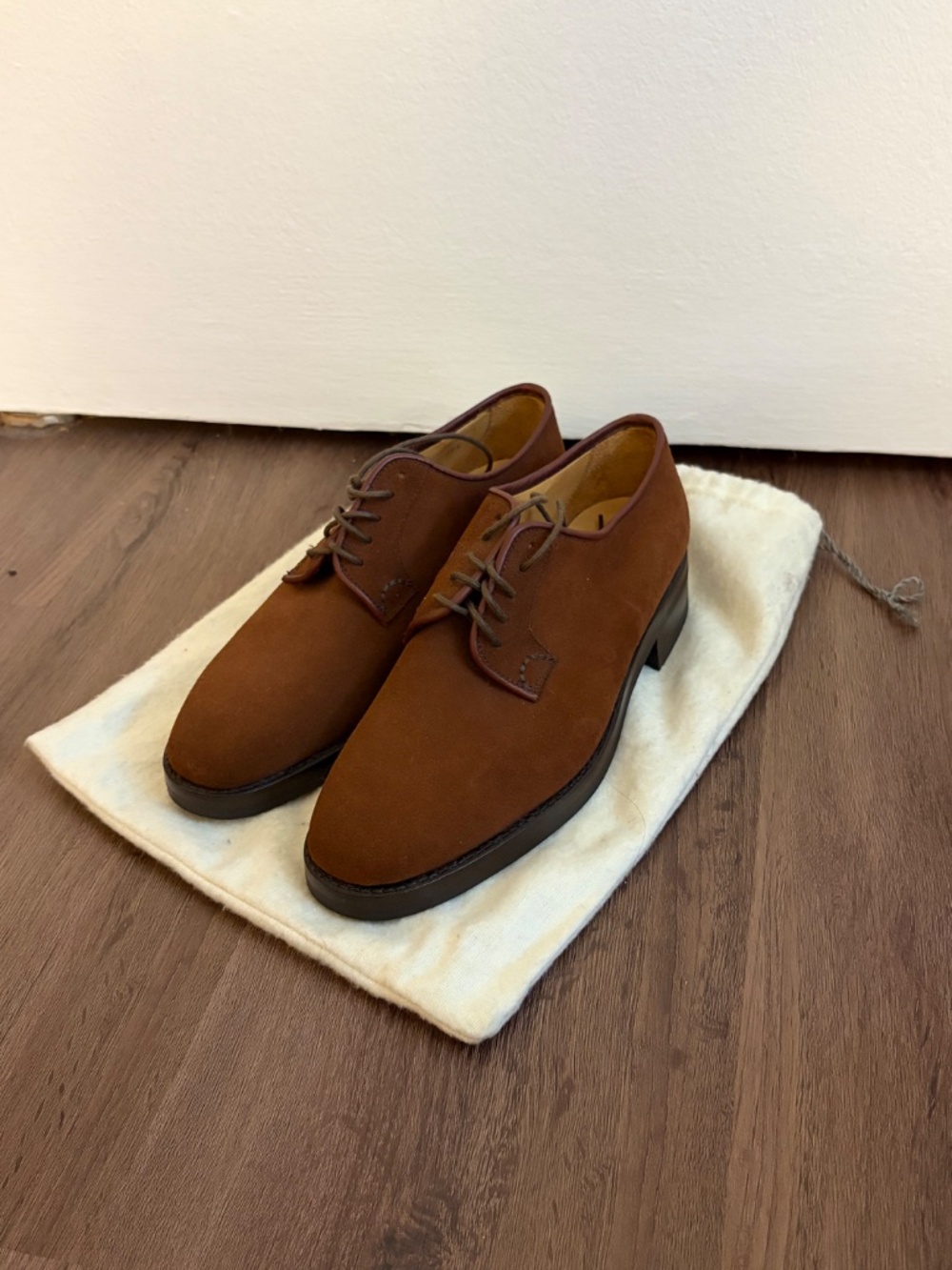 Giorgio Armani Brown Suede Derby Oxford shoes Women's US 6 / EU 36.5 - Picture 2 of 14